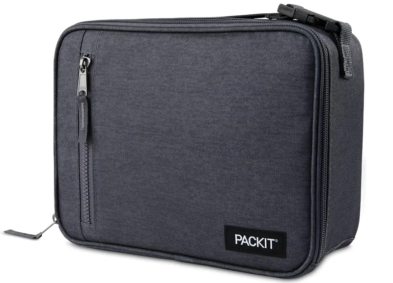 PackIt City Charcoal freezable lunch box for keeping school lunches cold
