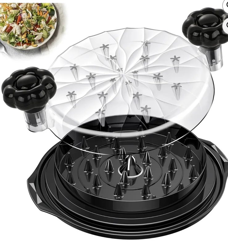 Large black twist-lid chicken shredder tool