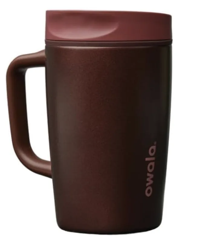 Owala SmoothSip Slider insulated travel mug with handle
