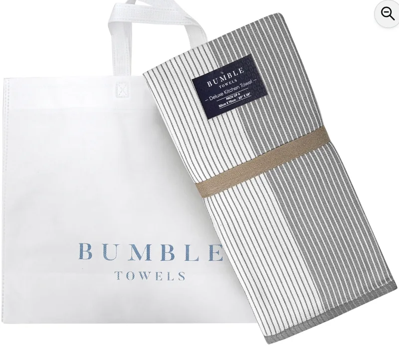 Six-pack of grey cotton kitchen towels