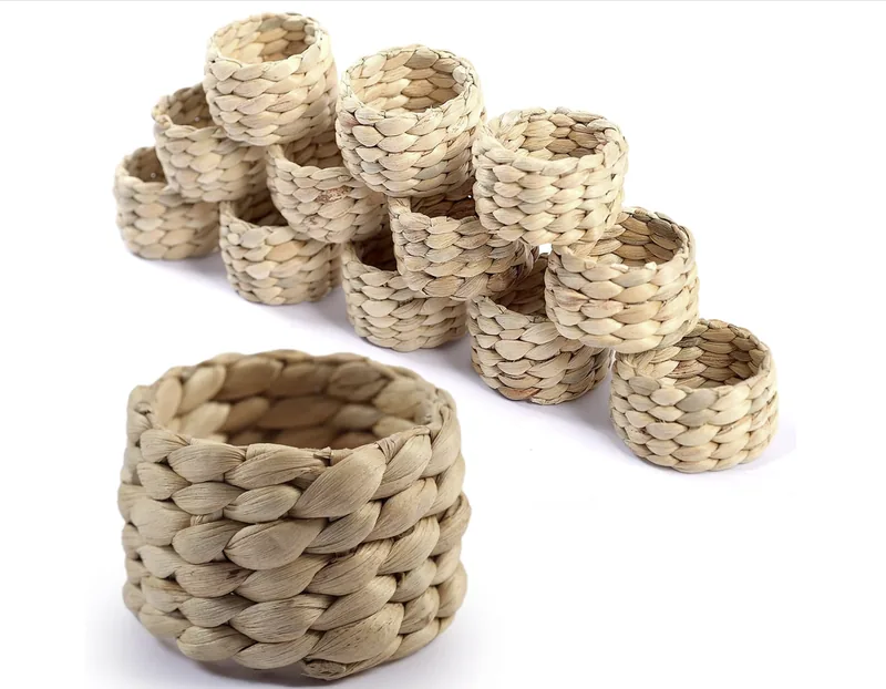 Set of woven napkin rings