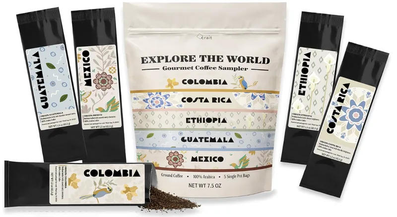 Around the World coffee sampler box